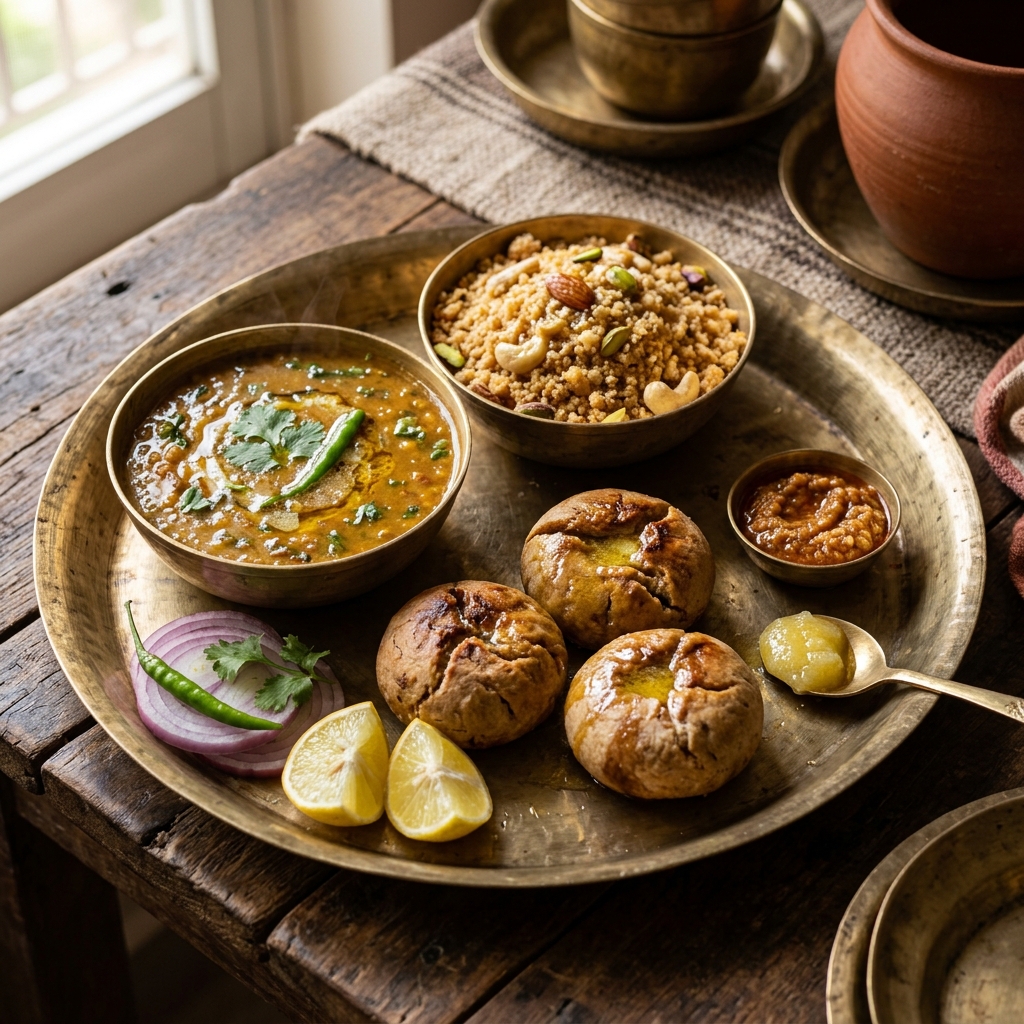Authentic Daal Baati Churma